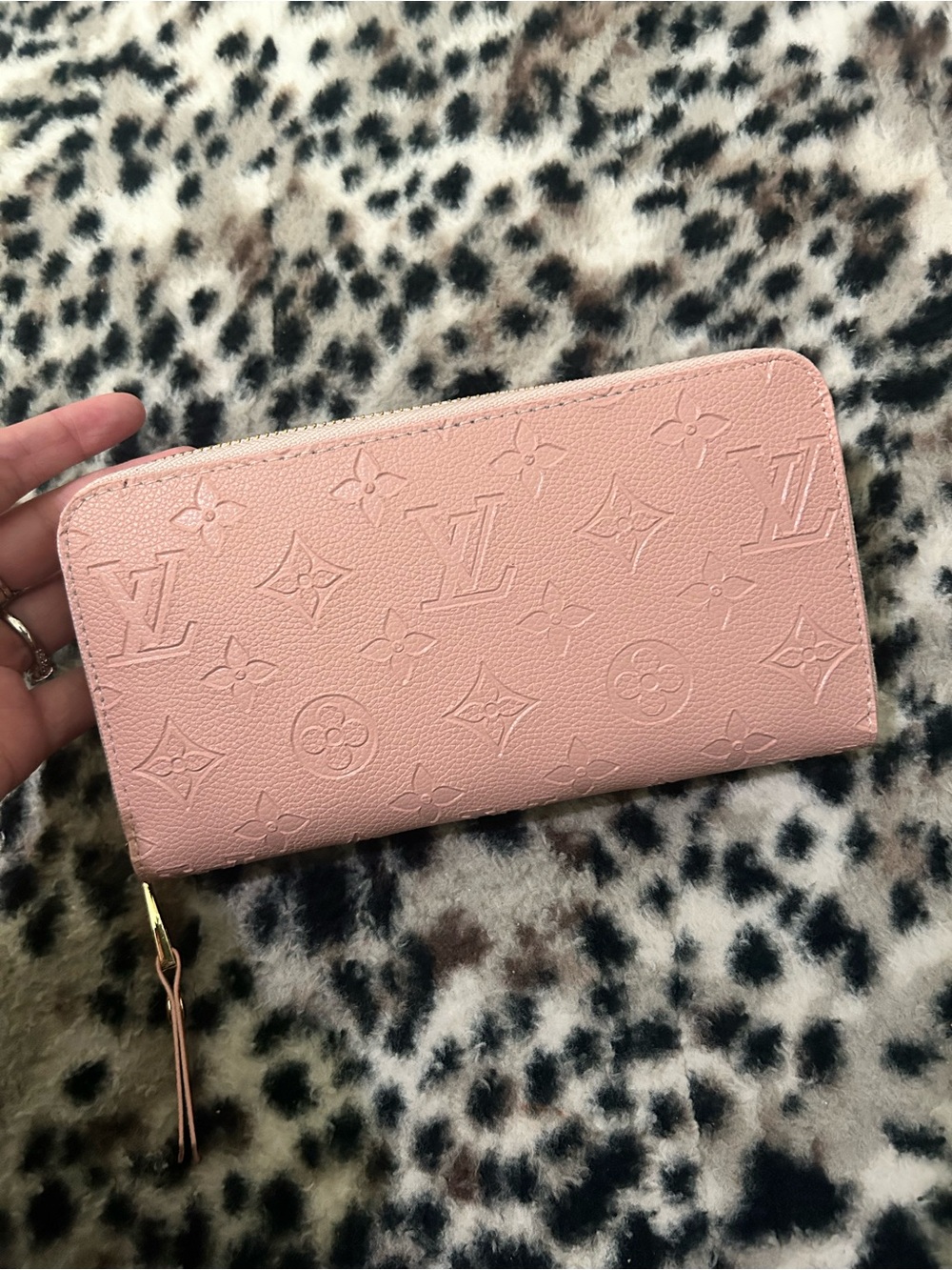 Louis Vuitton Pink Embossed Leather Wallet